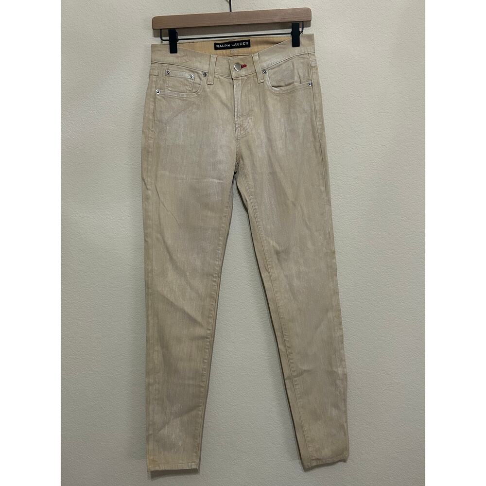 Ralph Lauren Black Label Jeans Womens Size 27 Salvage Yellow Tan Pants TINY FLAW